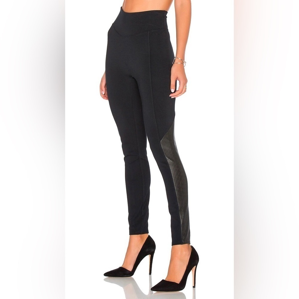 Spanx‎ Perforated Faux Leather Panel Legging Very Black S